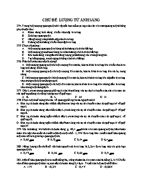 Một số bài toán về Lượng tử ánh sáng Vật lí lớp 12